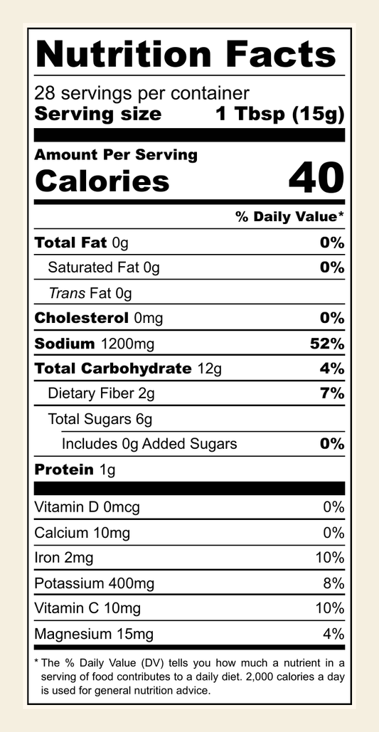 Coconade 28-serving nutrition facts