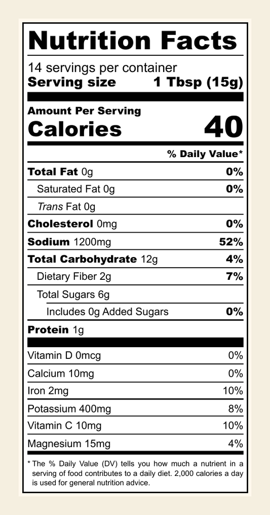 Coconade 14-serving nutrition facts